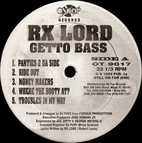 RX Lord : Ghetto Bass (LP, Album)