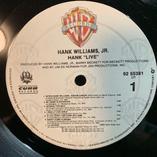 Hank Williams, Jr.* : Hank Live (LP, Album)