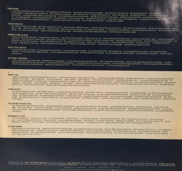 The Cars : Panorama (LP, Album, Imp)