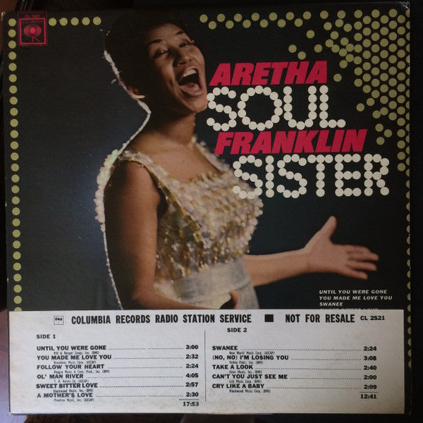 Aretha Franklin : Soul Sister (LP, Album, Mono, Promo)