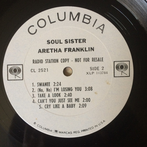 Aretha Franklin : Soul Sister (LP, Album, Mono, Promo)