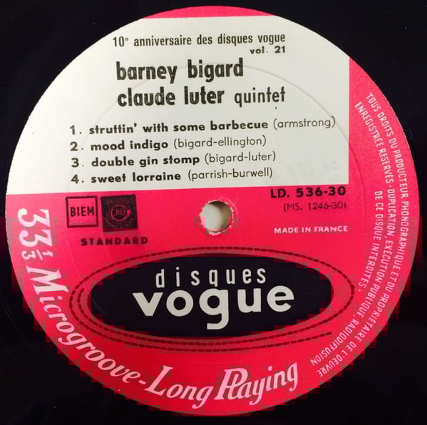 Barney Bigard - Claude Luter : Clarinet X 2 (LP, Album, Mono)