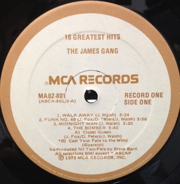 James Gang : 16 Greatest Hits (2xLP, Comp, RE)