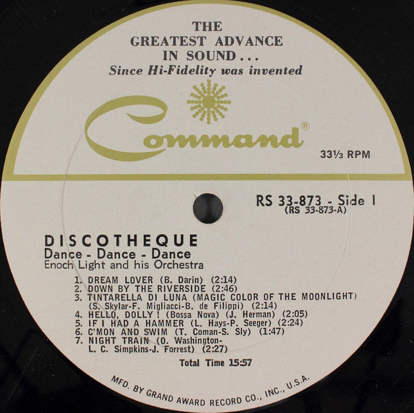Enoch Light And His Orchestra : Discotheque: Dance Dance Dance (LP, Album, Mono)