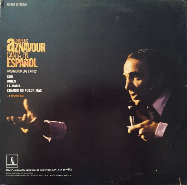 Charles Aznavour : Canta En Español (LP)