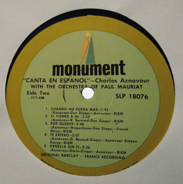 Charles Aznavour : Canta En Español (LP)