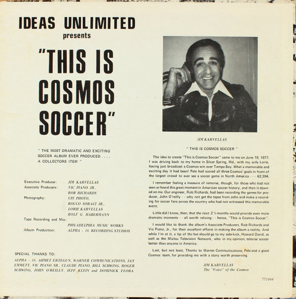 Jim Karvellas : This Is Cosmos Soccer (LP, Album)