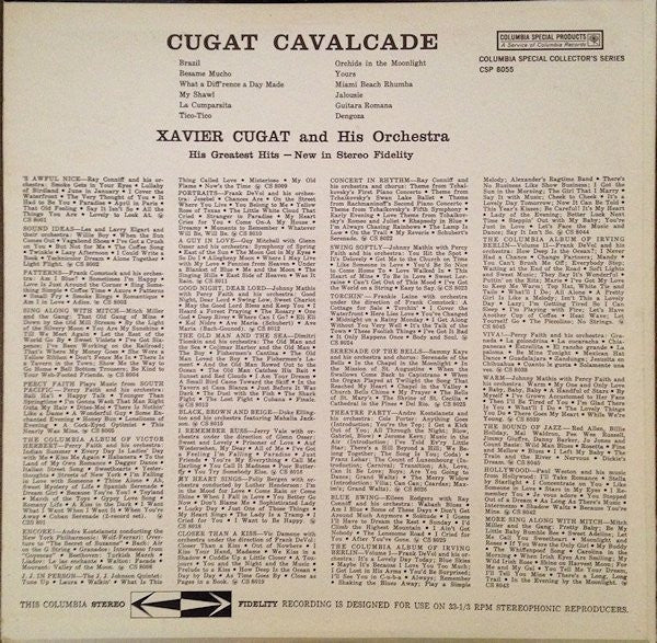 Xavier Cugat And His Orchestra : Cugat Cavalcade (LP, Album, RE)