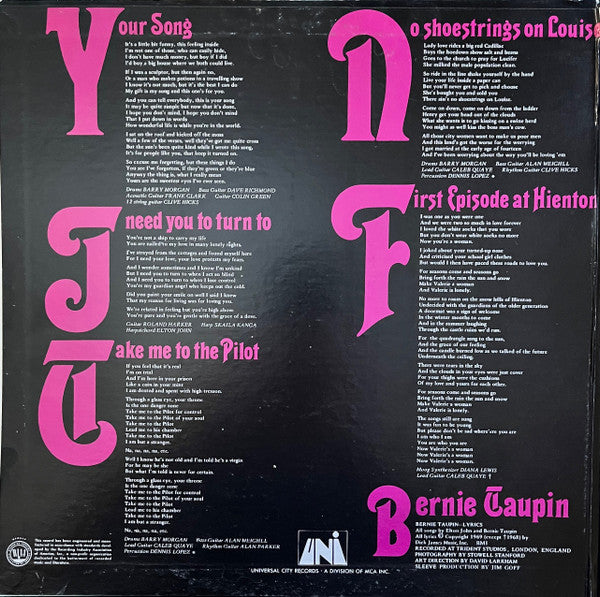 Elton John : Elton John (LP, Album, RE, Gat)