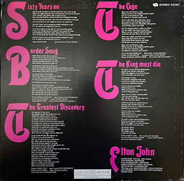 Elton John : Elton John (LP, Album, RE, Gat)