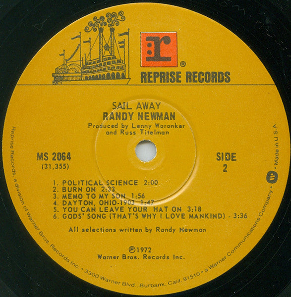 Randy Newman : Sail Away (LP, Album, RE, Win)