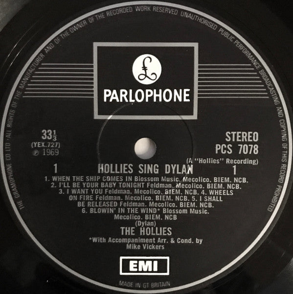 The Hollies : Hollies Sing Dylan (LP, Album, RP)