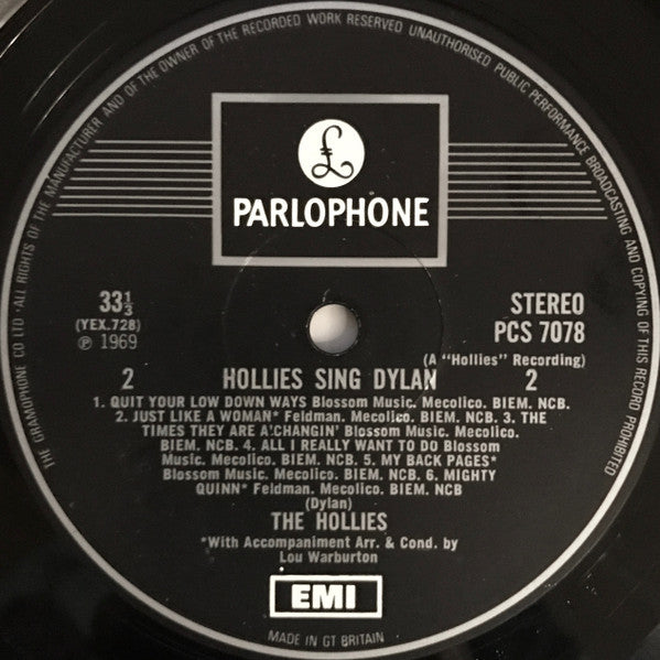 The Hollies : Hollies Sing Dylan (LP, Album, RP)