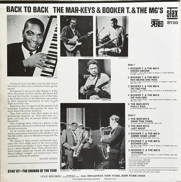 The Mar-Keys / Booker T. And The MG's* : Back To Back (LP, Album)
