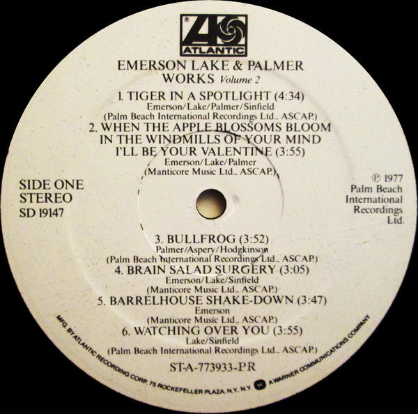 Emerson Lake & Palmer* : Works (Volume 2) (LP, Album, PR )