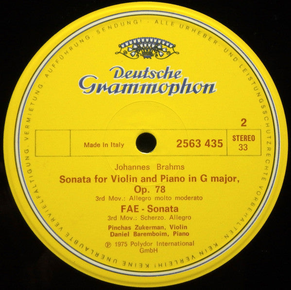 Johannes Brahms, Pinchas Zukerman, Daniel Barenboim : Die Violinsonaten - The Violin Sonatas / Die Bratschensonaten - The Viola Sonatas (3xLP + Box)