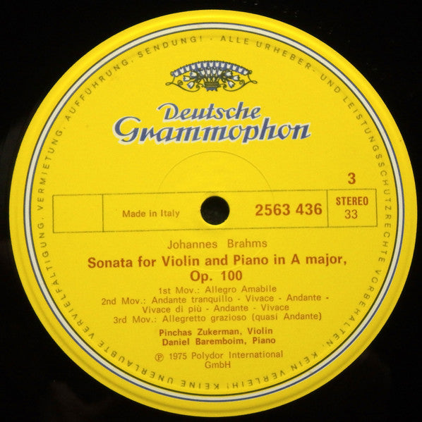 Johannes Brahms, Pinchas Zukerman, Daniel Barenboim : Die Violinsonaten - The Violin Sonatas / Die Bratschensonaten - The Viola Sonatas (3xLP + Box)