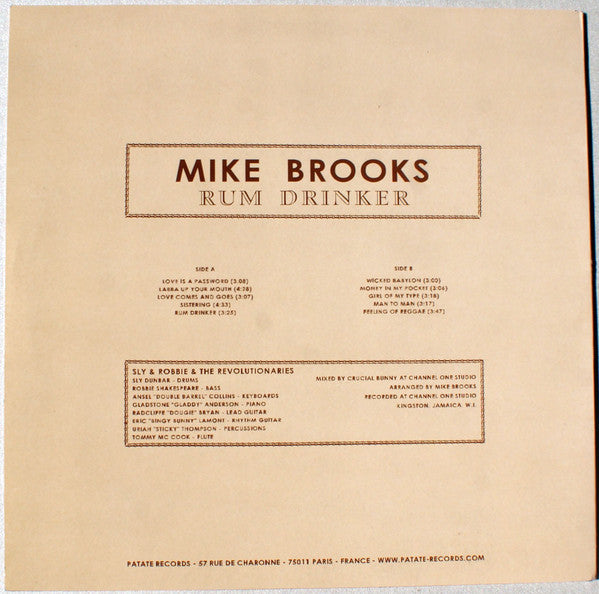 Mike Brooks : Rum Drinker (LP, Album, RE)