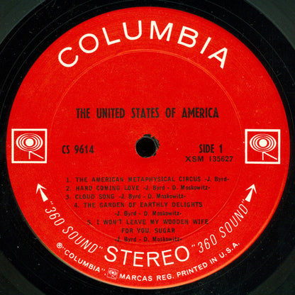 The United States Of America : The United States Of America (LP, Album)
