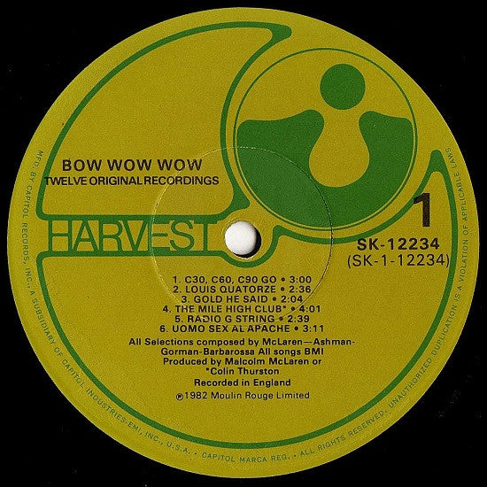 Bow Wow Wow : Twelve Original Recordings (LP, Comp, Win)