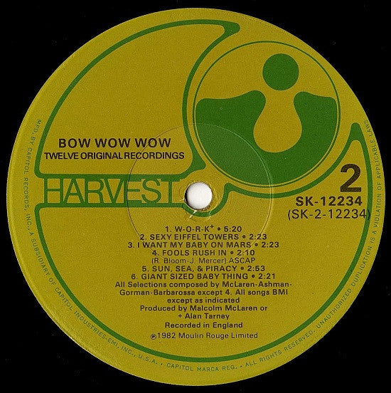 Bow Wow Wow : Twelve Original Recordings (LP, Comp, Win)