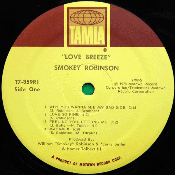 Smokey Robinson : Love Breeze (LP, Album, Sup)