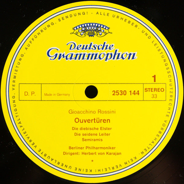 Gioacchino Rossini : Berliner Philharmoniker - Herbert Von Karajan : Ouvertüren (LP, RP)