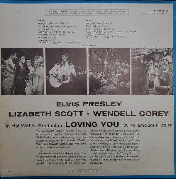 Elvis Presley : Loving You (LP, Album, RE, Ind)
