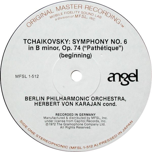 Tchaikovsky* / Berlin Philharmonic* / Karajan* : Symphony No. 6 (“Pathétique”) (LP, Album, RE, RM)