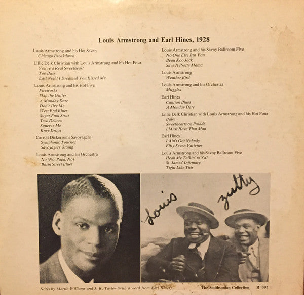 Louis Armstrong And Earl Hines : Louis Armstrong And Earl Hines 1928  (2xLP, Comp)