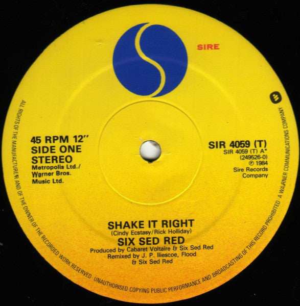 Six Sed Red : Shake It Right (12")