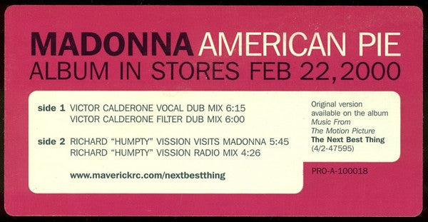 Madonna : American Pie (12", Promo)
