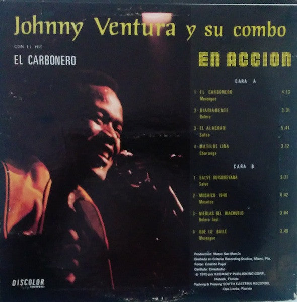 Johnny Ventura Y Su Combo : En Accion (LP, Album)