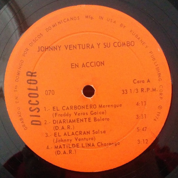 Johnny Ventura Y Su Combo : En Accion (LP, Album)