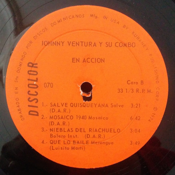 Johnny Ventura Y Su Combo : En Accion (LP, Album)