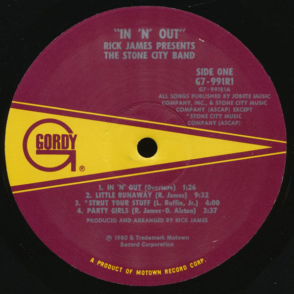 Rick James Presents The Stone City Band* : In 'N' Out (LP, Album, Wad)