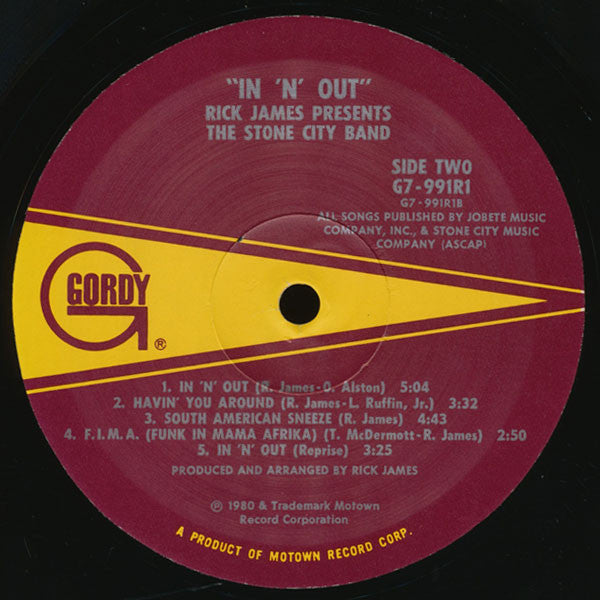 Rick James Presents The Stone City Band* : In 'N' Out (LP, Album, Wad)