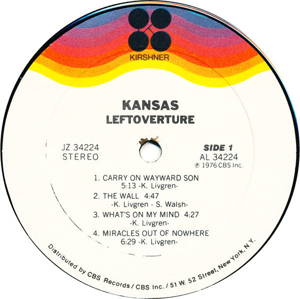 Kansas (2) : Leftoverture (LP, Album, Kee)