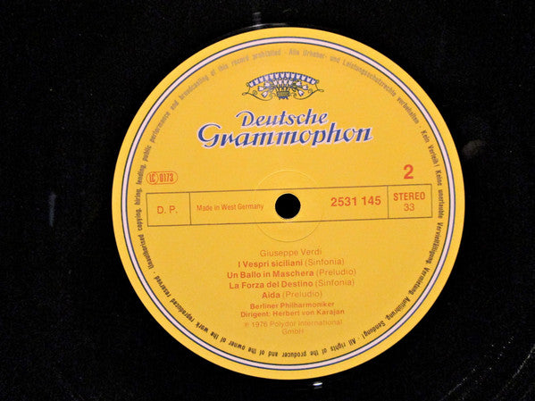 Verdi* - Herbert Von Karajan - Orchestre Philharmonique De Berlin* : Verdi - Ouvertüren (LP, Album)