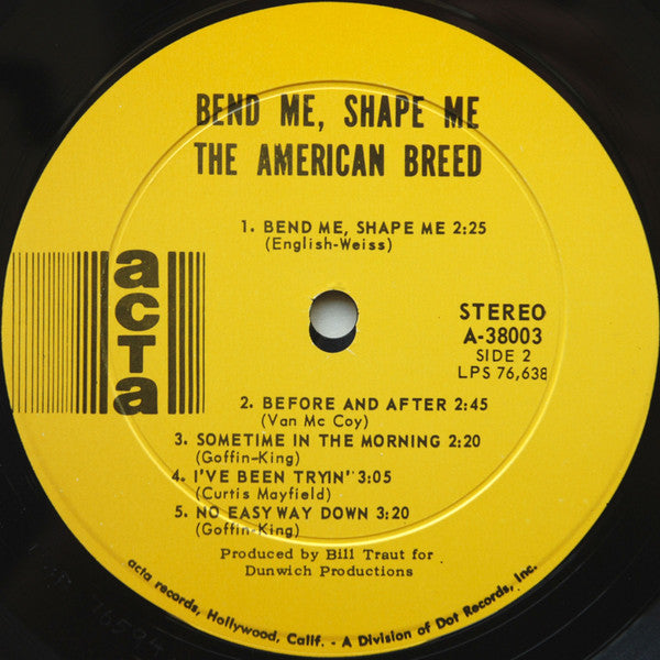 The American Breed : Bend Me, Shape Me (LP, Album, Ind)