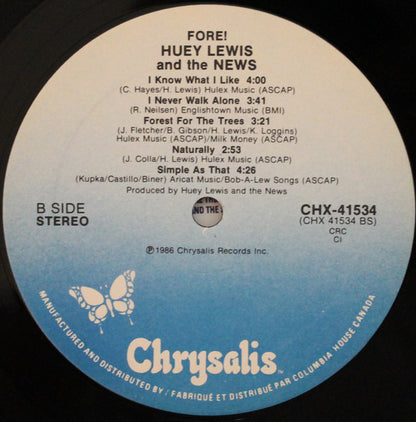 Huey Lewis And The News* : Fore! (LP, Album, Club)