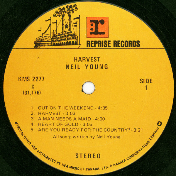 Neil Young : Harvest (LP, Album, RE, Gat)