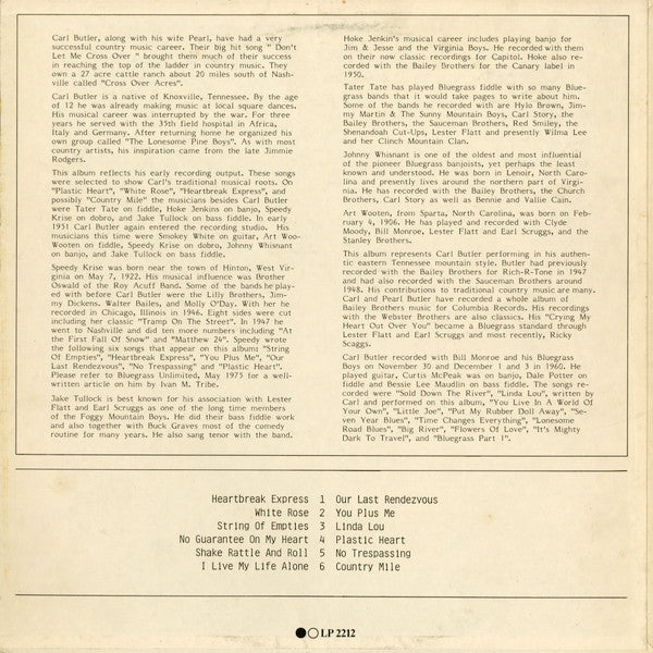 Carl Butler : Early Classics (LP, Comp, Mono)