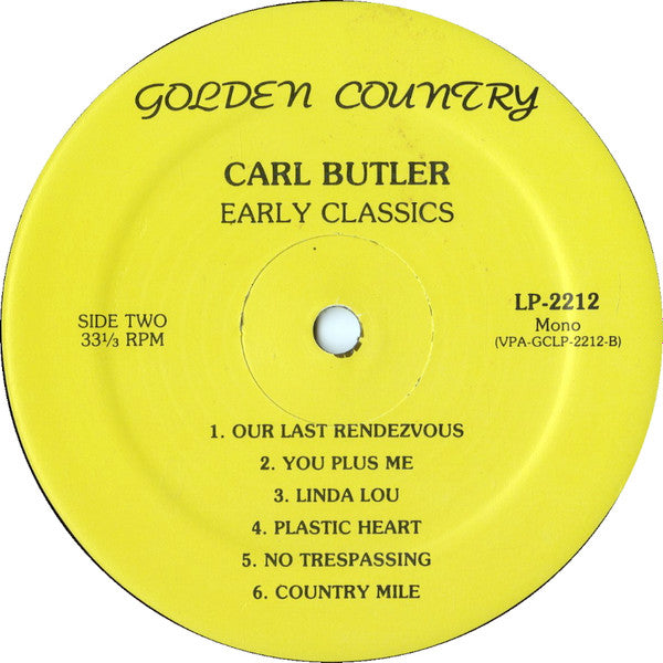 Carl Butler : Early Classics (LP, Comp, Mono)