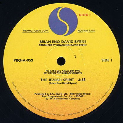 Brian Eno & David Byrne : The Jezebel Spirit (12", Promo)