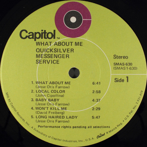 Quicksilver* : What About Me (LP, Album, Win)