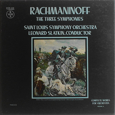 Rachmaninoff*, Saint Louis Symphony Orchestra, Leonard Slatkin : The Three Symphonies (Complete Works For Orchestra Vol. II) (3xLP, Album, Quad + Box)