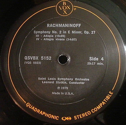Rachmaninoff*, Saint Louis Symphony Orchestra, Leonard Slatkin : The Three Symphonies (Complete Works For Orchestra Vol. II) (3xLP, Album, Quad + Box)