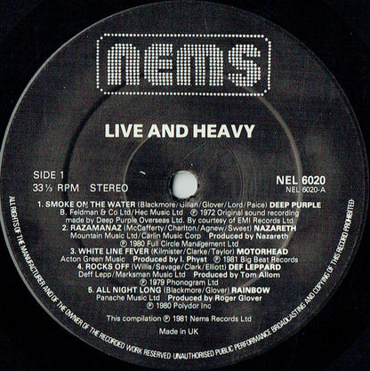 Various : Live And Heavy (LP, Comp)