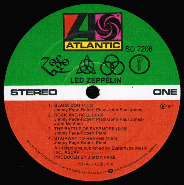 Led Zeppelin : Untitled (LP, Album, RE, Pre)
